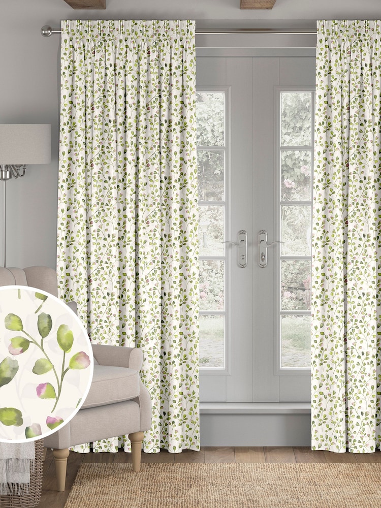 Lime Green April Made To Measure 100% Cotton Curtains - Image 1 of 9
