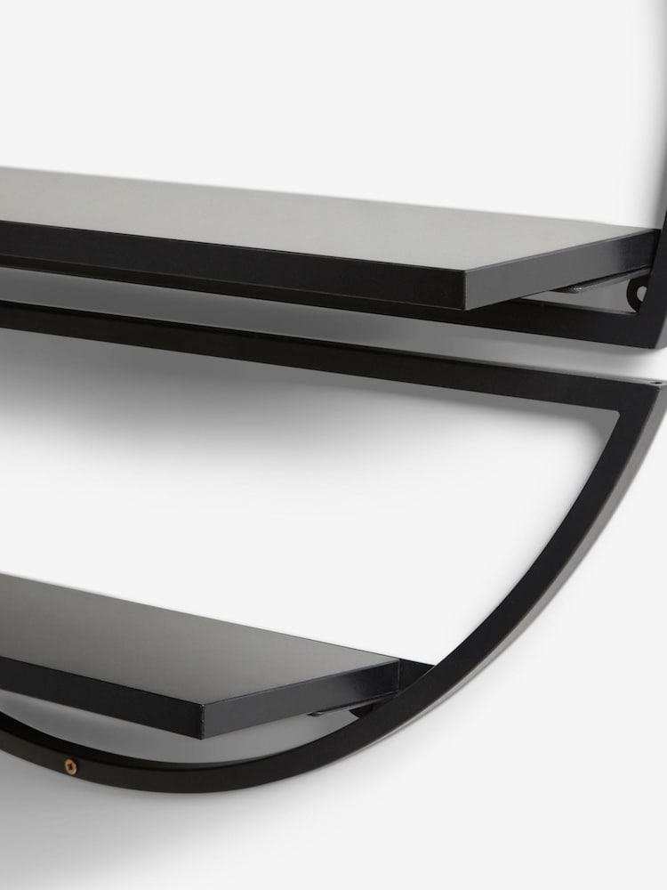 Black Round 3 Tier Wall Shelf - Image 6 of 6