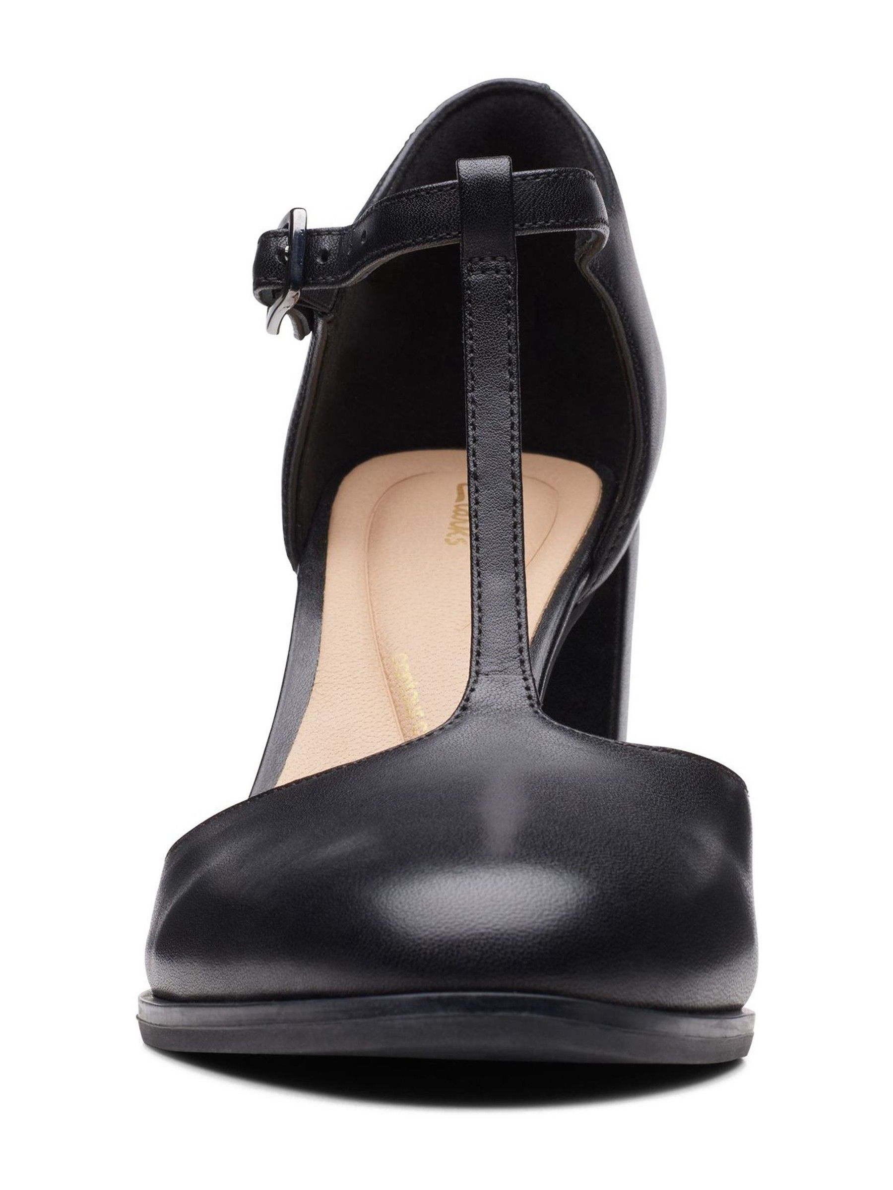 Clarks black t bar shoes store