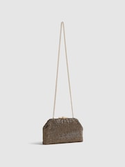 Reiss Gold Adaline Embellished Clutch Bag - Image 7 of 9