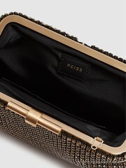 Reiss Gold Adaline Embellished Clutch Bag - Image 8 of 9