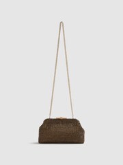 Reiss Gold Adaline Embellished Clutch Bag - Image 9 of 9