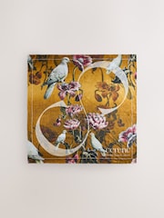 Gold Cerenity Floral Print - CERENE Large Square Scarf - Image 5 de 8
