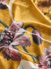 Gold Cerenity Floral Print - CERENE Large Square Scarf - Image 8 de 8