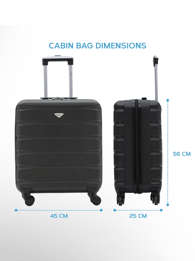 Flight Knight EasyJet Overhead 4 Wheel ABS Hard Case Cabin Carry On Suitcase 56x45x25cm  Set Of 2 - Image 2 of 7