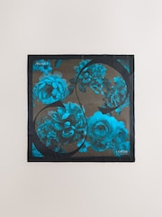 Brown Precious Floral Print - CERENE Large Square Scarf - Image 3 de 6
