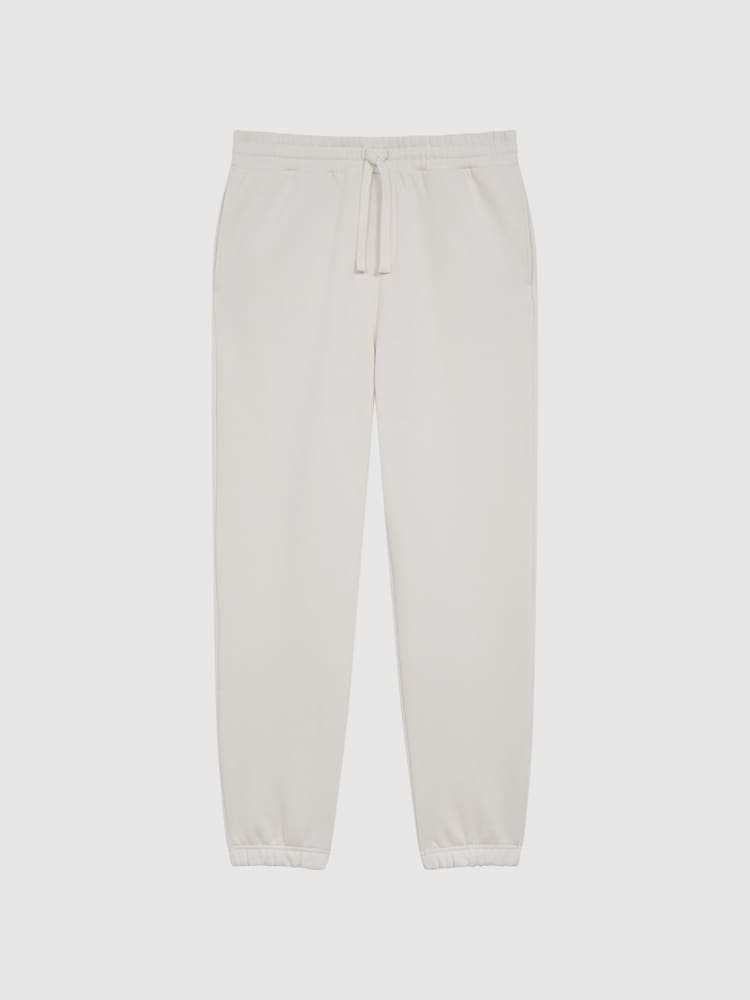 Reiss Ecru Carter Fleece Lined Drawstring Joggers - Image 2 of 7