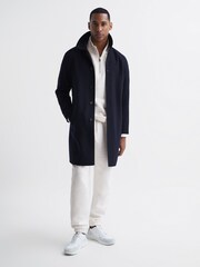 Reiss Ecru Carter Fleece Lined Drawstring Joggers - Image 3 of 7