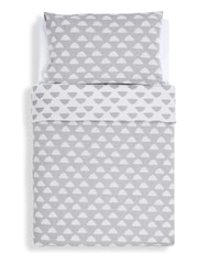 Snuz Grey Cloud Nine 100% Cotton Duvet Cover and Pillowcase Set - Image 1 of 4