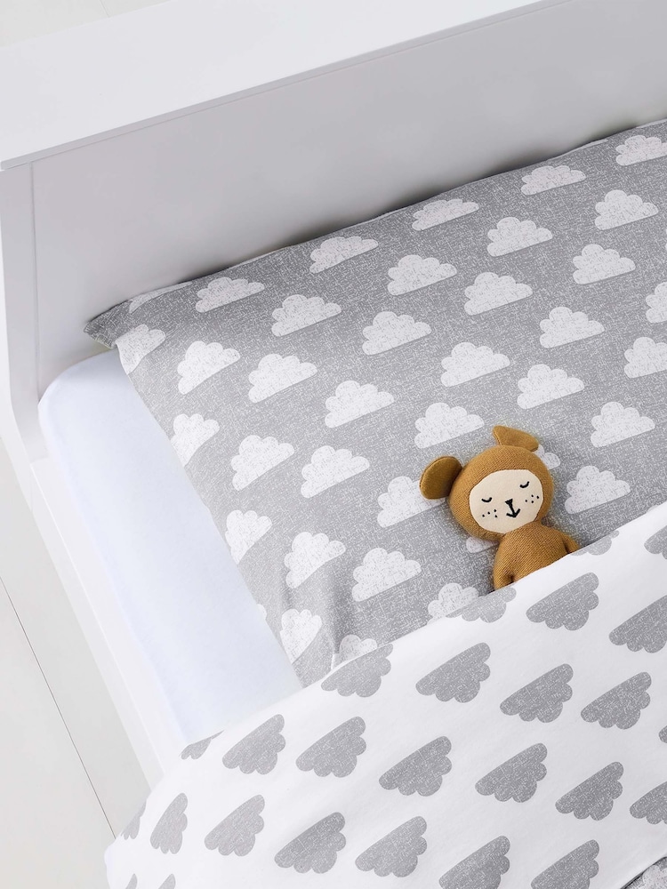 Snuz Grey Cloud Nine 100% Cotton Duvet Cover and Pillowcase Set - Image 2 of 4