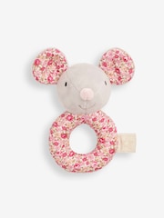 JoJo Maman Bébé Mouse Plush Ring Rattle - Image 1 of 2