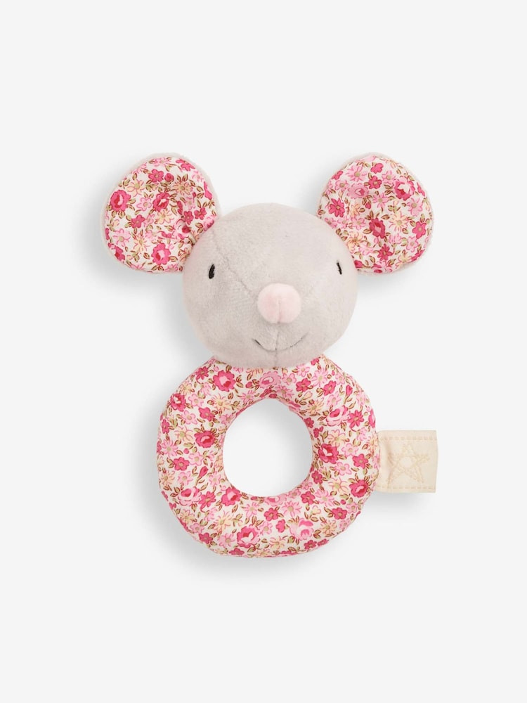 JoJo Maman Bébé Mouse Plush Ring Rattle - Image 1 of 2
