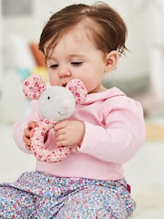 JoJo Maman Bébé Mouse Plush Ring Rattle - Image 2 of 2