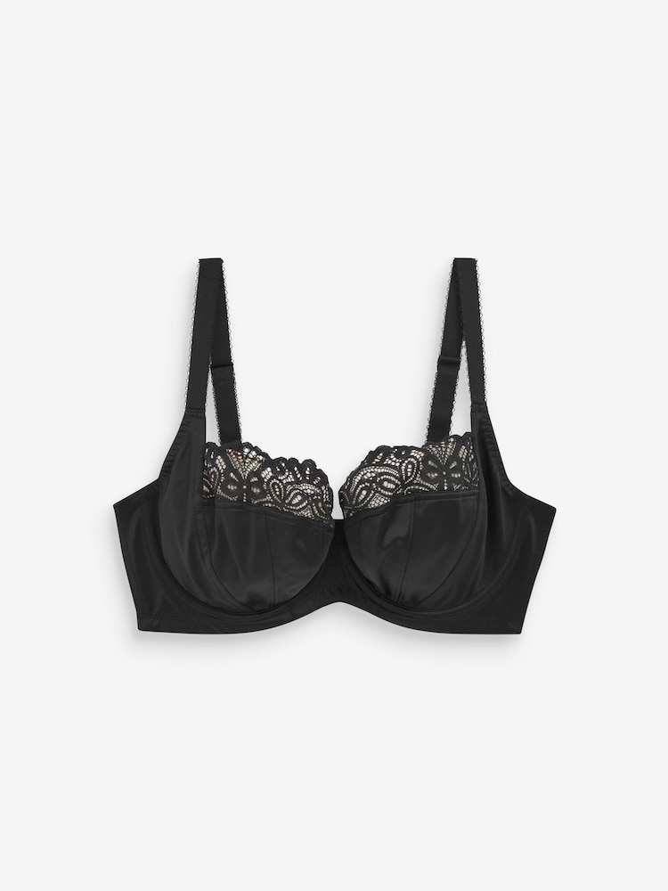 Black/White Ultimate Support F-K Cup Non Pad Full Cup Bras with Side Support 2 Pack - Image 8 of 8