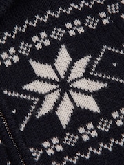 Reiss Navy Bo 4-9 yrs Shawl Collar Zip Up Jumper - Image 6 of 6