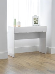 Julian Bowen White Manhattan Gloss 2 Drawer Dressing Table - Image 1 of 4