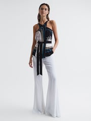 Blusa de festa Reiss Faith com print de joias - Imagem 3 de 6