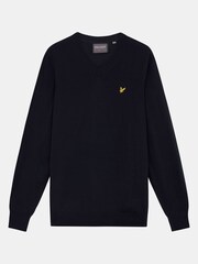 Granatowy - Sweter Lyle & Scott Golf z dekoltem w szpic i domieszką wełny - Image 4 of 5
