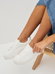White Broderie Chunky Trainers - Image 1 of 9
