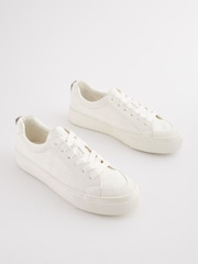 White Broderie Chunky Trainers - Image 3 of 9