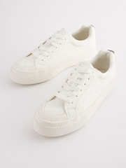 White Broderie Chunky Trainers - Image 5 of 9