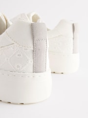 White Broderie Chunky Trainers - Image 8 of 9