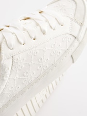 White Broderie Chunky Trainers - Image 9 of 9