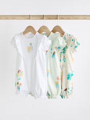 Pale Pink fairy Baby Jersey Rompers 3 Pack - Image 1 of 6