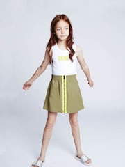 DKNY White Logo Sleeveless Dress - Image 1 of 1