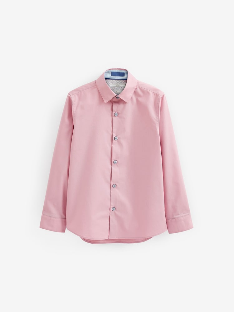 Pink Long Sleeve Smart Trimmed Shirt (3-16yrs) - Image 1 of 2