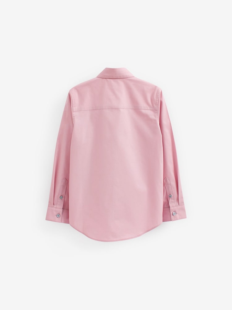 Pink Long Sleeve Smart Trimmed Shirt (3-16yrs) - Image 2 of 2 Pink Long Sleeve Smart Trimmed Shirt (3-16yrs) - Image 2 of 2