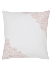 Morris & Co Cochineal Pink Strawberry Thief / Severn 100% Cotton Square Pillowcase - Image 4 of 4