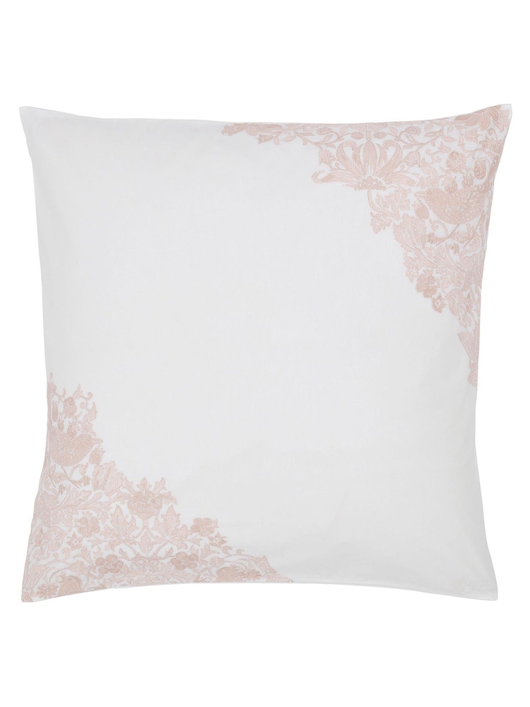 Morris & Co Cochineal Pink Strawberry Thief / Severn 100% Cotton Square Pillowcase - Image 4 of 4 Morris & Co Cochineal Pink Strawberry Thief / Severn 100% Cotton Square Pillowcase - Image 4 of 4