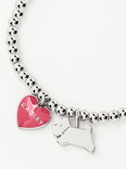Radley Silver Plated Friendship Bracelet with Jumping Dog and Pink Enamel Heart - Image 3 of 4