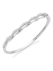 Beaverbrooks Sterling Silver Cubic Zirconia Split Bangle - Image 3 of 4