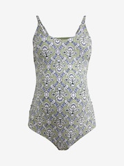 Green Woodblock Maternity Scoop Swimsuit - Image 1 of 3