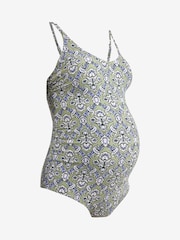 Green Woodblock Maternity Scoop Swimsuit - Image 2 of 3