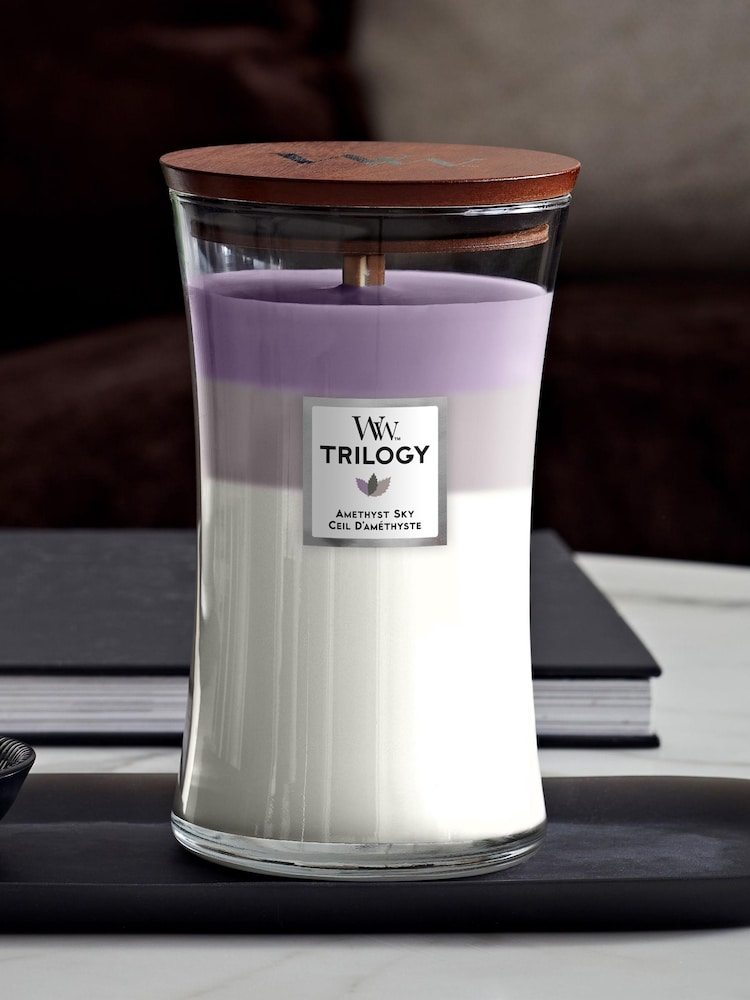 Woodwick Purple Trilogy Large Jar Amethyst Sky Candle - Image 1 of 1