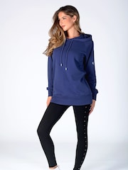 Pineapple Blue Longline Logo Hoodie - Image 3 of 5