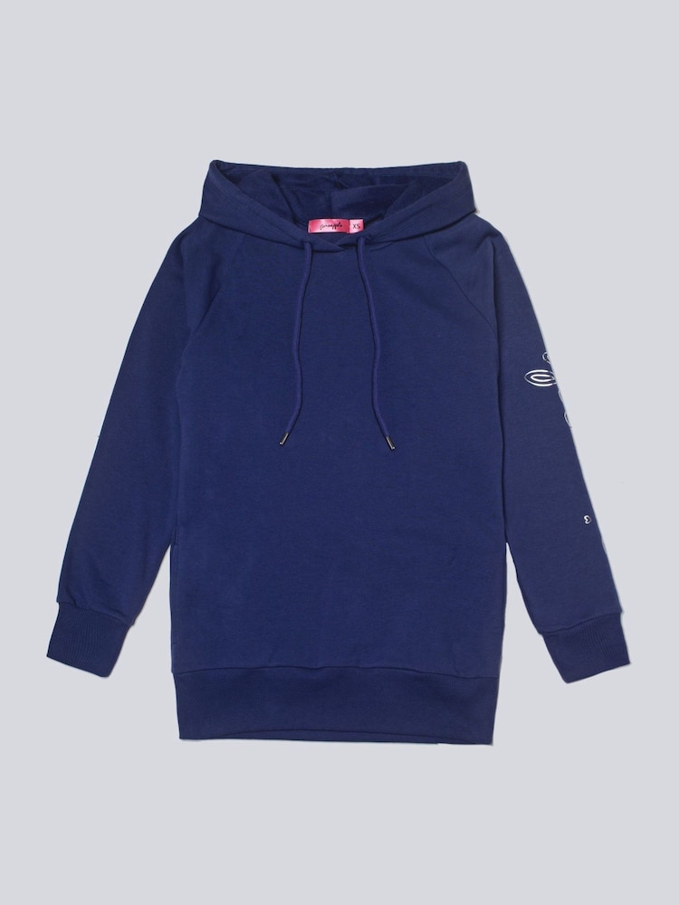 Pineapple Blue Longline Logo Hoodie - Image 5 of 5 Pineapple Blue Longline Logo Hoodie - Image 5 of 5