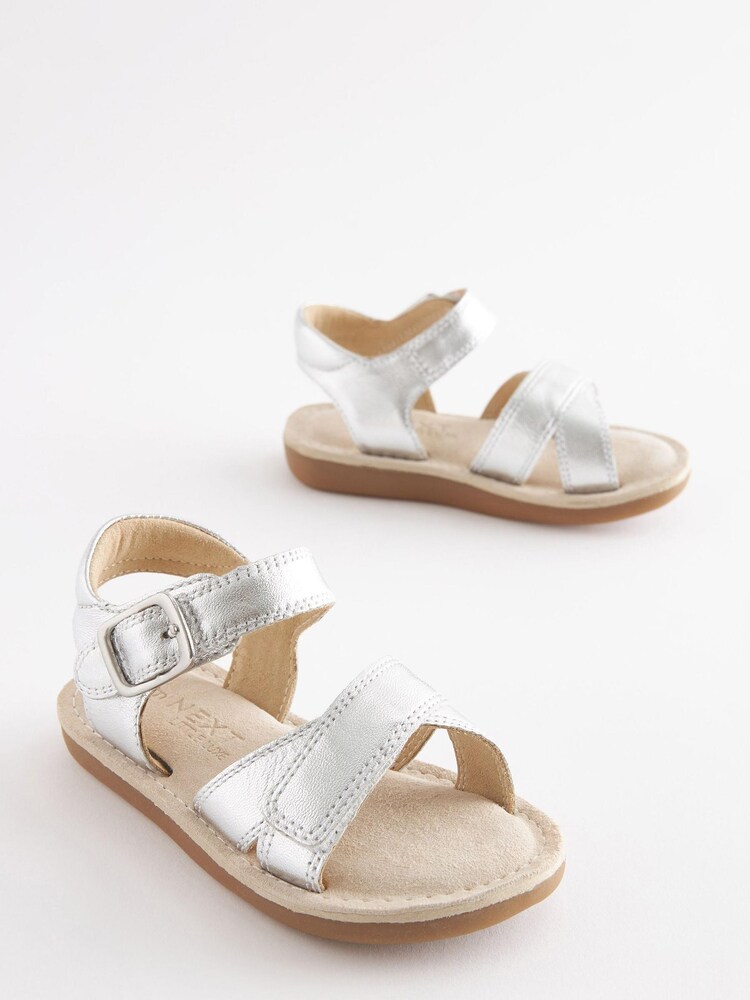 Silber - Ledersandalen - Bild 1 von 5