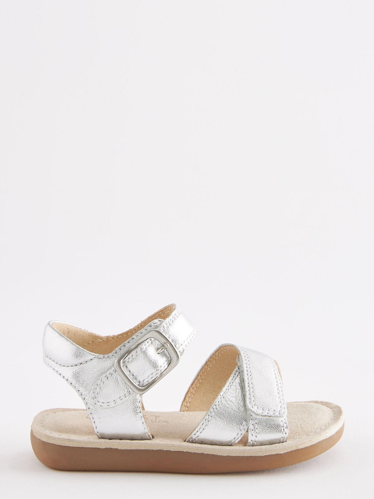 Silber - Ledersandalen - Bild 2 von 5