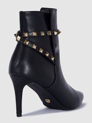 Novo Black Wide Fit Wide Fit Diego Stud Detail Point Stiletto Heel Ankle Boots - Image 4 of 4