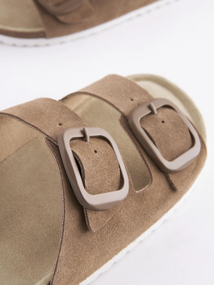 Brązowy - Skórzane sandały Forever Comfort® z podwójnym paskiem i profilowaną wkładką - Image 5 of 7