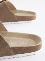 Mink Brown Forever Comfort® Leather/Suede Double Strap Footbed Sandals - Image 6 of 7