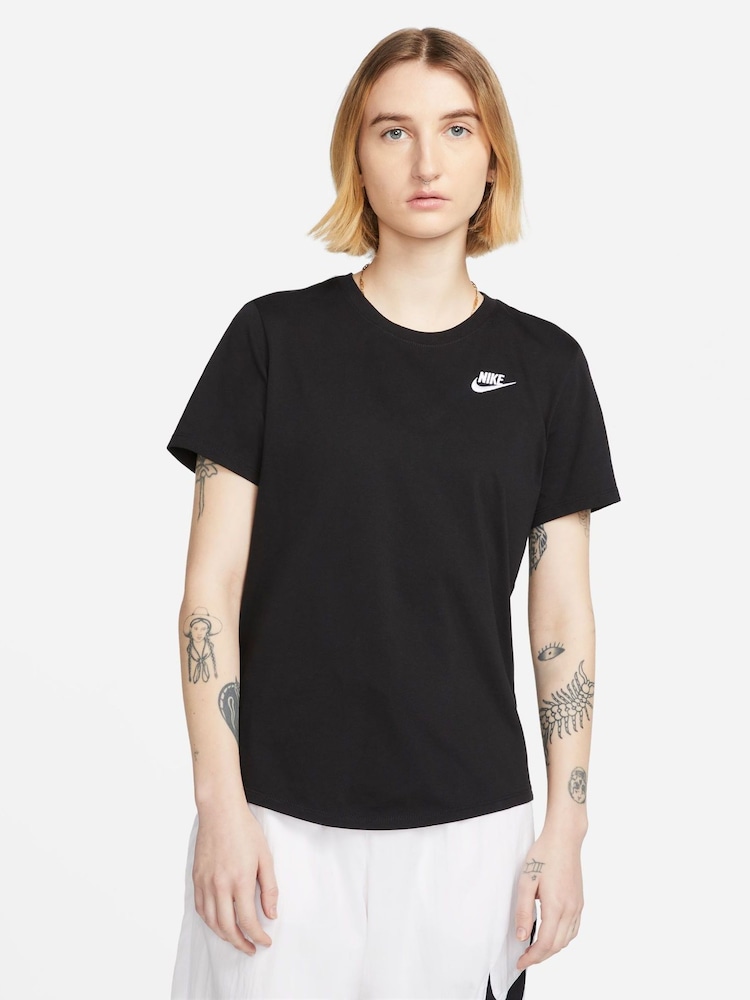 Nike Black Sportswear Club Essentials T-Shirt - Image 1 of 4