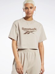 Reebok Yellow Classics Leopard 100% Cotton T-Shirt - Image 1 of 4