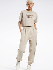 Reebok Yellow Classics Leopard 100% Cotton T-Shirt - Image 3 of 4