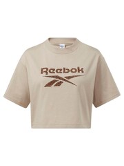 Reebok Yellow Classics Leopard 100% Cotton T-Shirt - Image 4 of 4