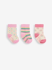 JoJo Maman Bébé Mädchen Socken mit Regenbogenprint im 3er-Pack - Bild 1 von 1